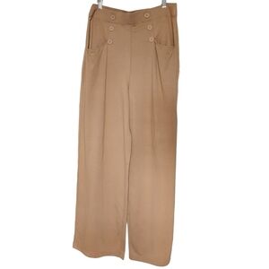 Max Studio Women's Elastic Waist High Rise Rayon Wide Leg Sailor Pants XL